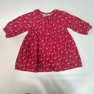Vintage Style OshKosh B’gosh Dress 12m Pink Floral Corduroy Long Sleeve
